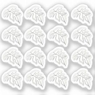 Adesivo Folha de Monstera Abstrata Preto Branco