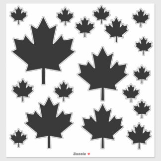 Adesivo Folha de Na moda de desenho preto do Canadá