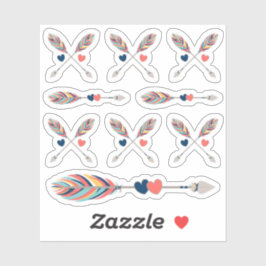 Adesivo Folha de Planejador de Setas e Corações Cruzadas d