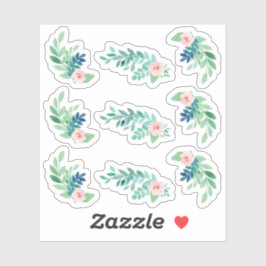 Adesivo Folha de Planner Botânico de Pansy Floral de Aquar