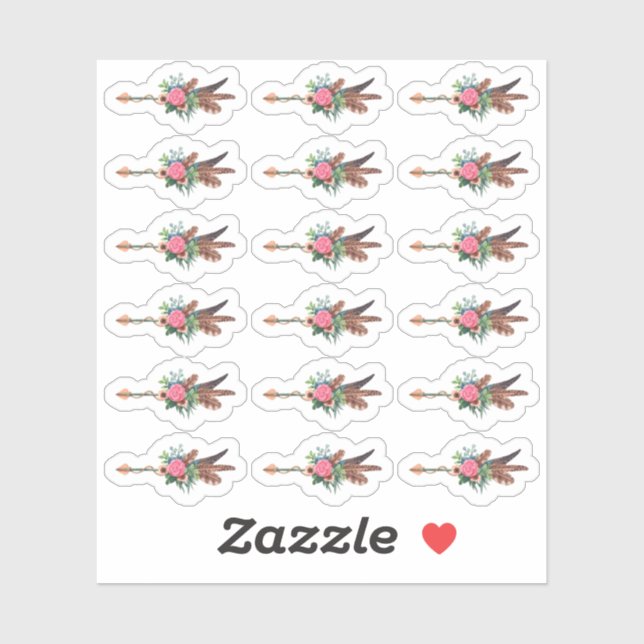 Adesivo Folha de Planner Floral de Seta de Penas da Boêmia (Folha)