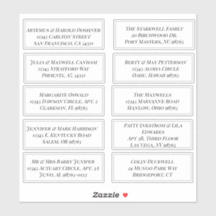 Adesivo Folha Personalizada de 10 Rótulos de Endereço