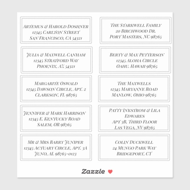 Adesivo Folha Personalizada de 10 Rótulos de Endereço (Folha)