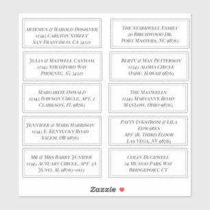 Adesivo Folha Personalizada de 10 Rótulos de Endereço