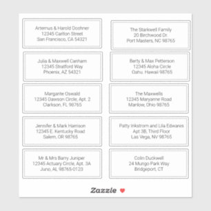 Adesivo Folha Personalizada de 10 Rótulos de Endereço