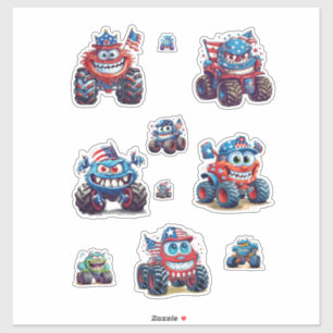 Adesivo Folha Vibrante Monster Truck Sticker