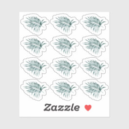 Adesivo Folhagem Tropical Folha Folha de Folha Verde Aquar