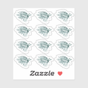 Adesivo Folhagem Tropical Folha Folha de Folha Verde Aquar