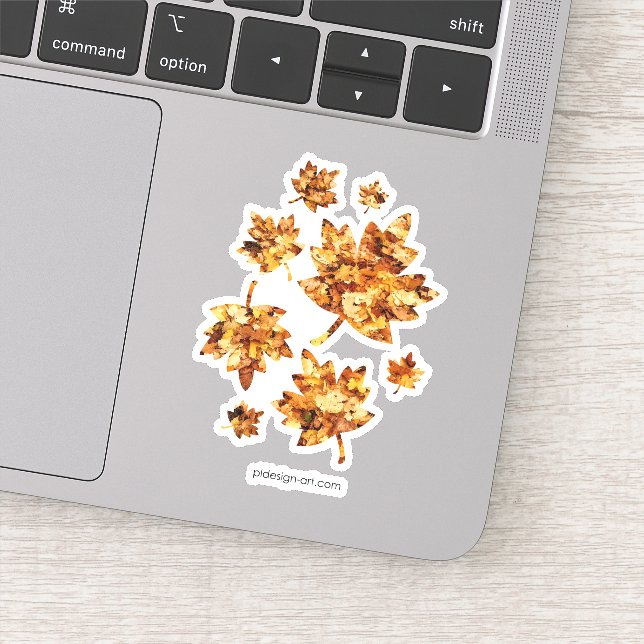 Adesivo Folhas Douradas de carapaça amarela (Detalhe)