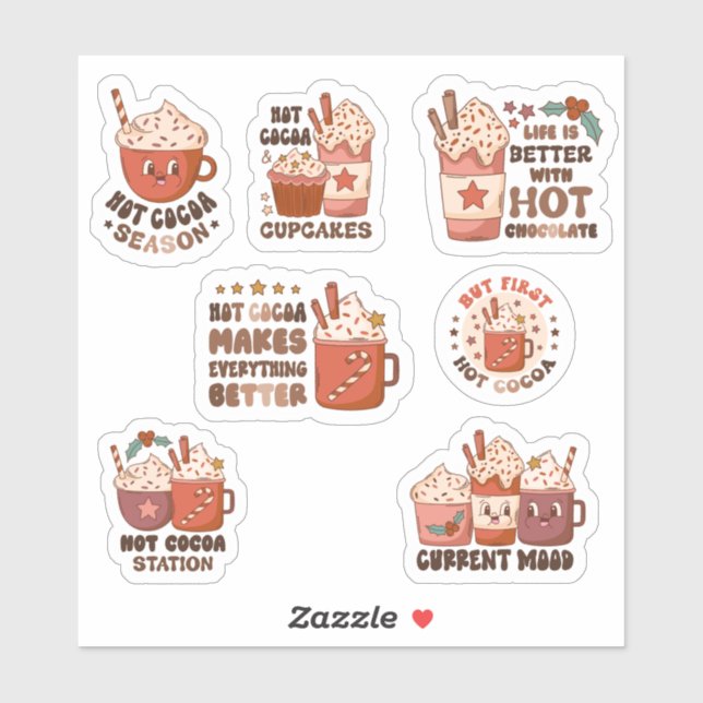 Adesivo Folheto de recorte da época de Cacau Quente (Folha)