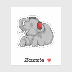 Adesivo Fone de ouvido de música elefante