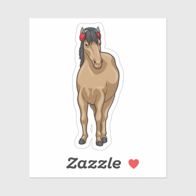 Adesivo Fone de ouvido sobre música equina