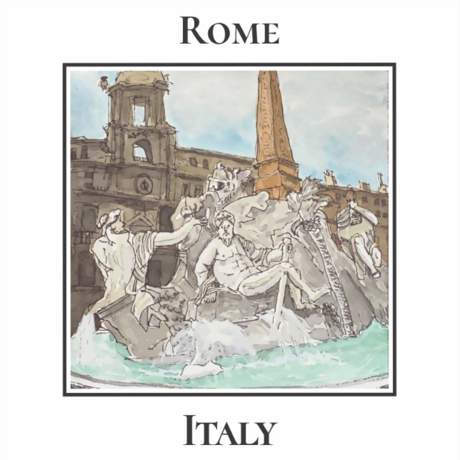 Adesivo Fontana dei Quattro Fiumi. Rome, Italy (Frente)