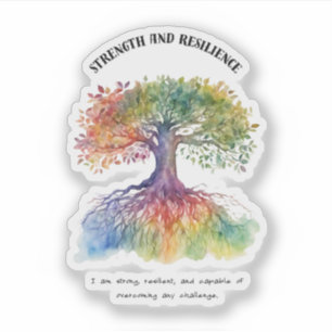 Adesivo Força e Resiliência Afirmação Positiva