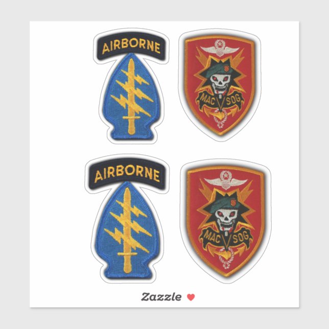 Adesivo Forças Especiais MACVSOG SOG Berets verdes contorn (Folha)