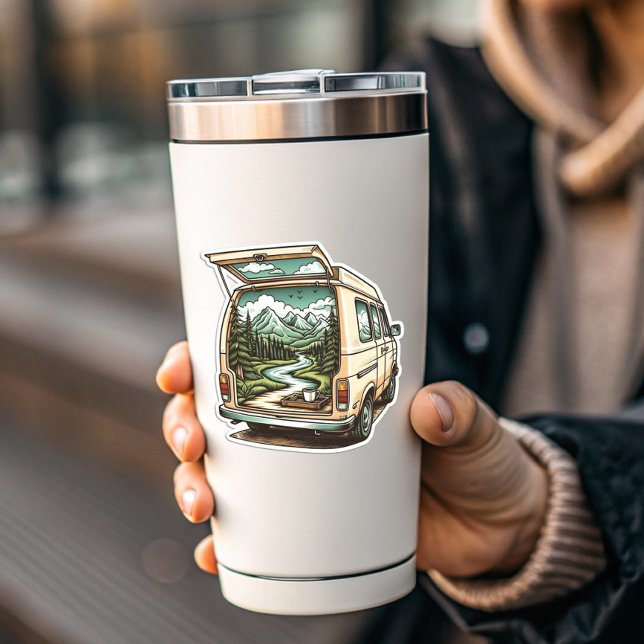 Adesivo Forest Camper Van Vinyl Sticker | Camping Sticker (Forest Camper Van Vinyl Sticker | Camping Van Sticker by PiggyPrint Stickers)