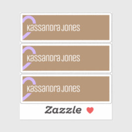 Adesivo Forma Cardíaca Roxa Moderna Vintage Castanho Metad