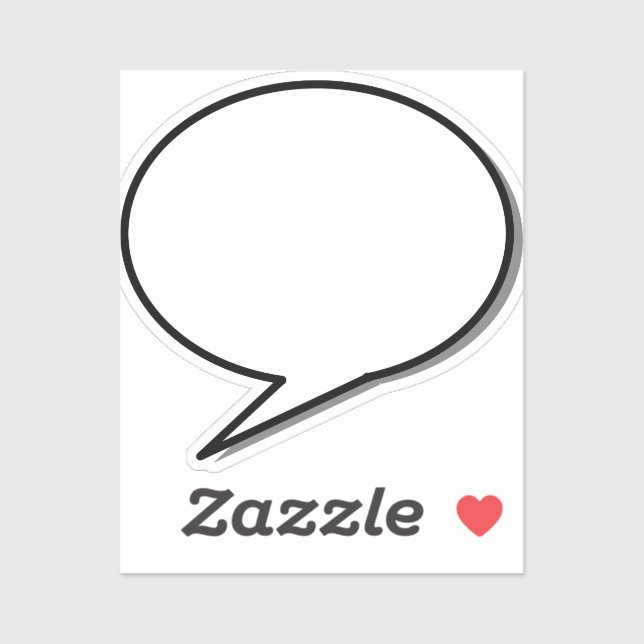 Adesivo forma de elipse-seta-bolha de fala (Folha)