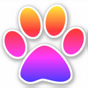 Adesivo Forma de Impressão do Rainbow Ombre Puppy Paw