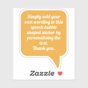 Adesivo Forma Fala-Bolha com Seu Texto.