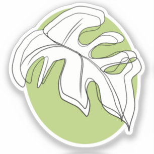 Adesivo Forma Geométrica de Folha de Monstera Minimalista 