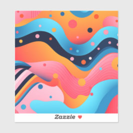 Adesivo Formas abstrato brilhantes e coloridas com pontos