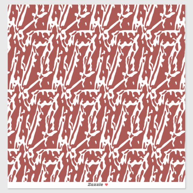 Adesivo Formas de abstrato vermelho e laranja se misturam  (Folha)