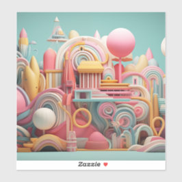 Adesivo formas de fantasia abstrato em cores pastel