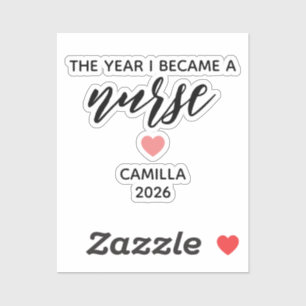 Adesivo Formatura de Enfermeira Personalizada, O Ano em qu