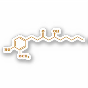 Adesivo Fórmula química da molécula de Gingerol do