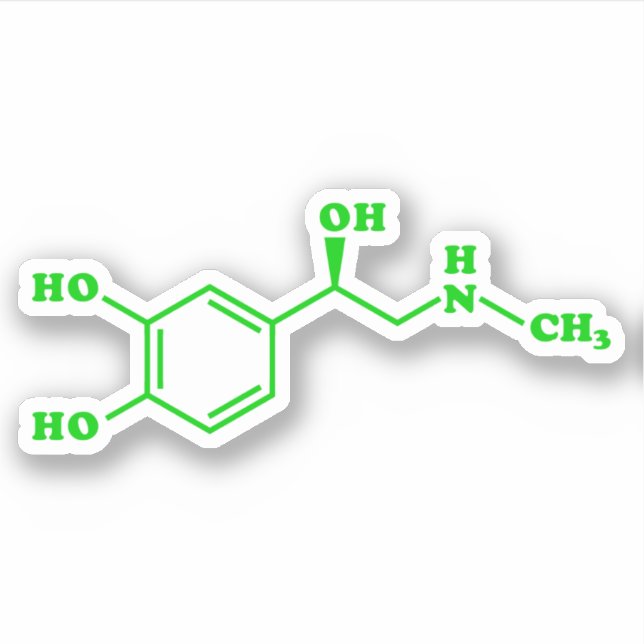 Adesivo Fórmula Química Molecular Adrenalina (Frente)
