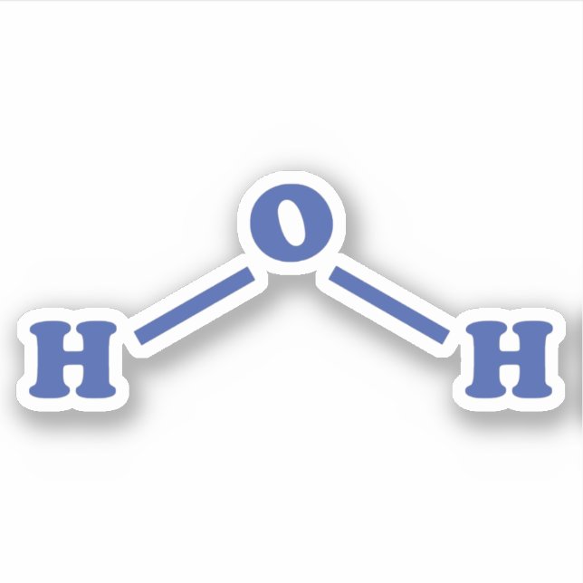 Adesivo Fórmula Química Molecular Água (Frente)