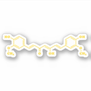 Adesivo Fórmula química molecular da curcumina turmérica