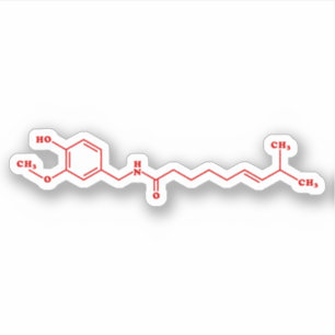 Adesivo Fórmula Química Molecular de Capsaicina