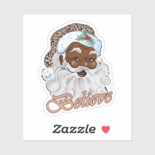 Adesivo Fortes Papais noeis Negros Melanin Chrismas Claus  (Folha)