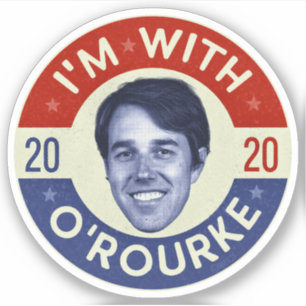 Adesivo Foto 2020 do presidente Democrata de Beto O'Rourke