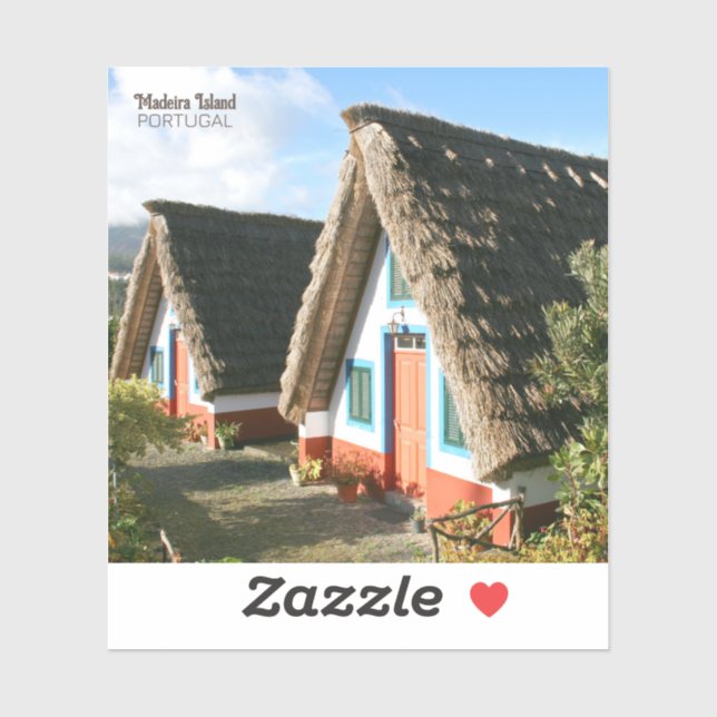Adesivo Foto da Ilha Madeira com Habitações Típicas, Portu (Folha)