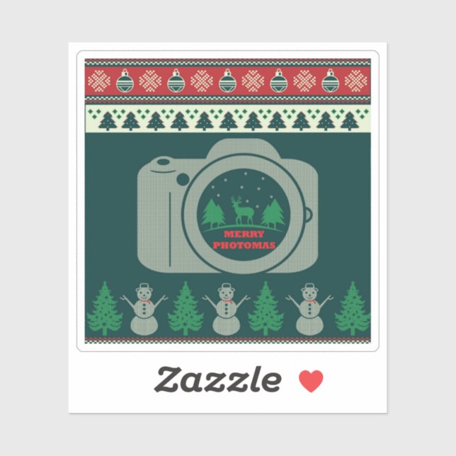 Adesivo Foto de diversão festiva Natal (Folha)