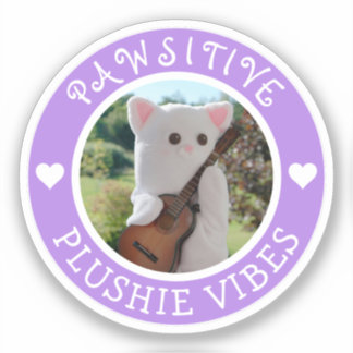 Adesivo Foto de Plushie Pawsitivo Roxo Kawaii Cute
