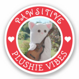 Adesivo Foto de Plushie Vermelho Pawsitivo Kawaii Cute