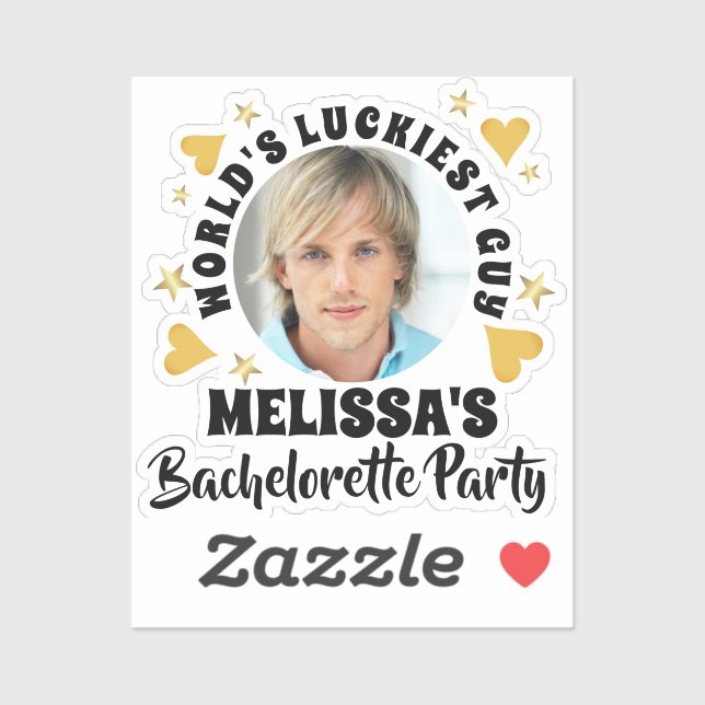 Adesivo Foto Divertida do Noivo para Festa de Despedida de (Folha)