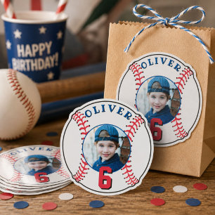 Adesivo Foto do Aniversário de criança de Ball Baseball