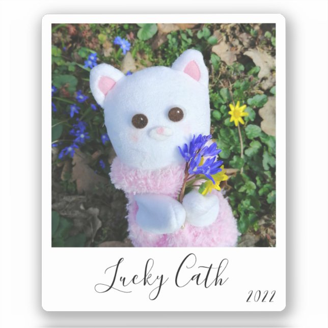 Adesivo Foto Instantânea de Vintage Simples Personalizada  (Frente)