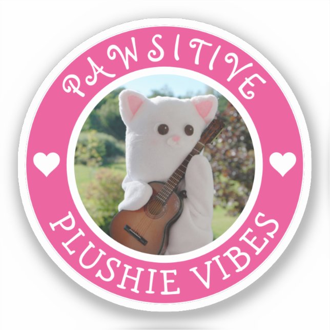 Adesivo Foto rosa pawsitive Pawsitive Plushie Kawaii Cute (Frente)