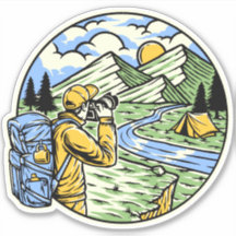 Fotografia do acampamento na mochila de caminhada