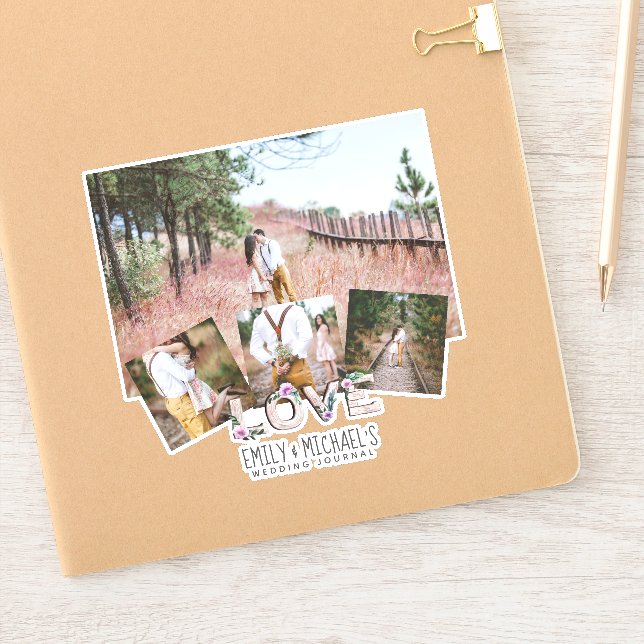 Adesivo Fotos do Chá de panela de Casamento Lilac Rustic L (Notebook)