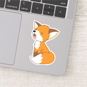 Adesivo Fox pequeno sonolento bonito