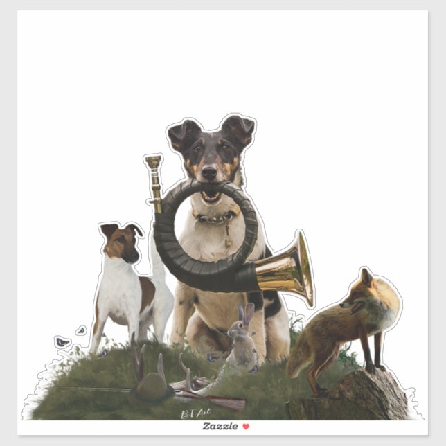 Adesivo Fox Terrier suave (Folha)