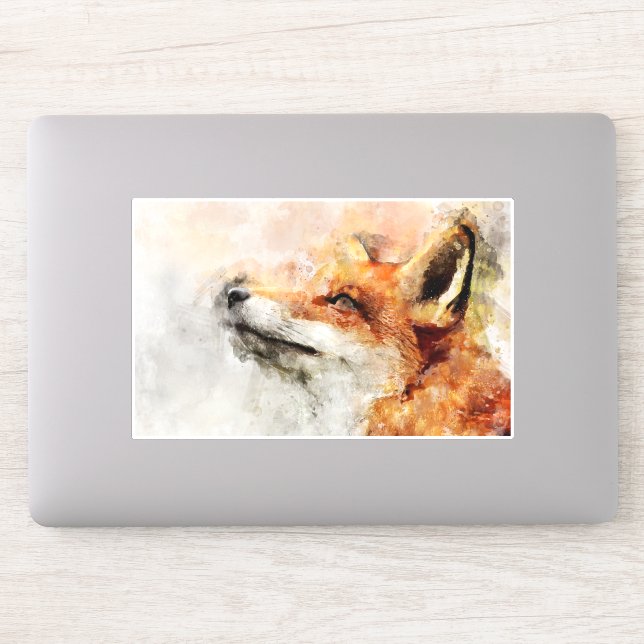 Adesivo Fox Watercolor Retrato 01 (Computador)