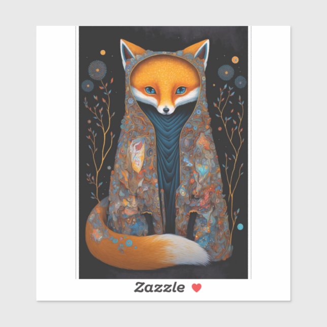 Adesivo Fox Woodland Fantasy Art Sticker (Folha)